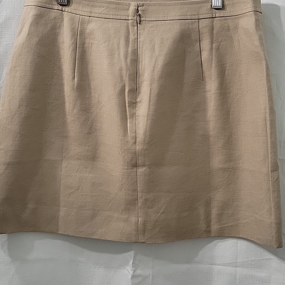 J. Crew Tan Pencil Mini Linen Skirt Size 10 - Picture 3 of 9